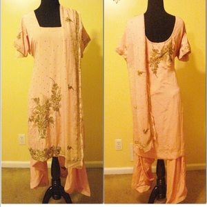 Peach salwar kameez Indian suit dress 2x 48